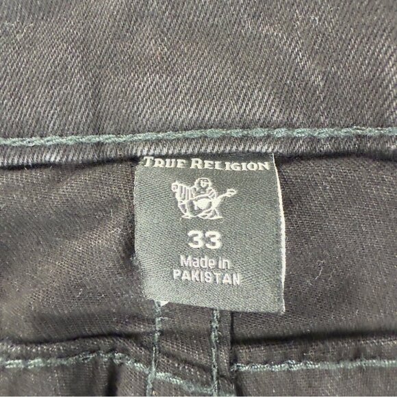 True Religion NWT Rocco Flap SN Straight Black Denim Jeans Men's Size 33x33 - Picture 2 of 10